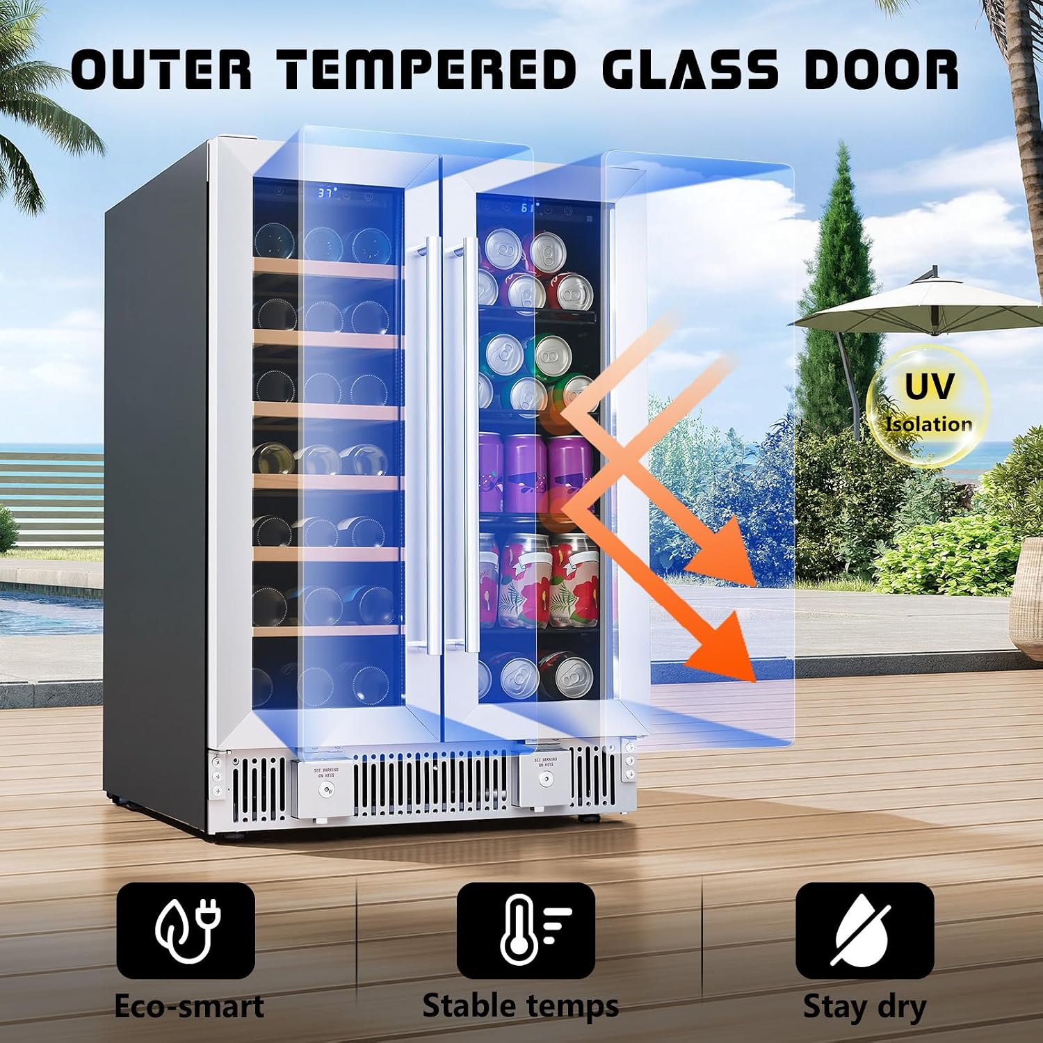 Beverage Refrigerator, 24-Inch - Wine Beer Dual Zone 评论和价格