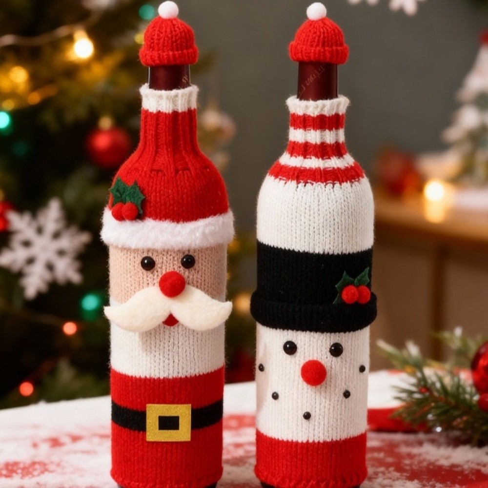 Knitted Wine Bottle Cover Elk  - Wine Beer Hat 评论和价格