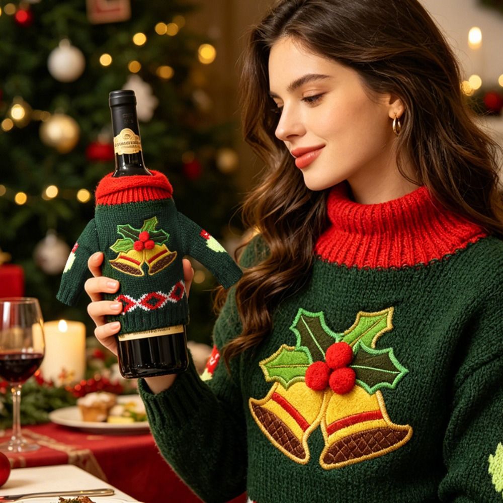 Elk Wine Bottle Cover Snowflak - Wine Beer Hat 评论和价格