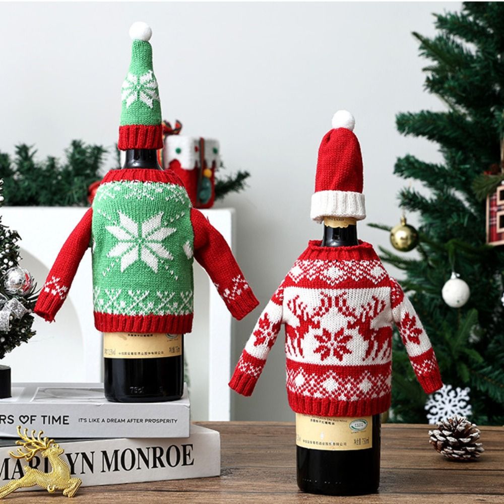 Elk Wine Bottle Cover Snowflak - Wine Beer Hat 评论和价格