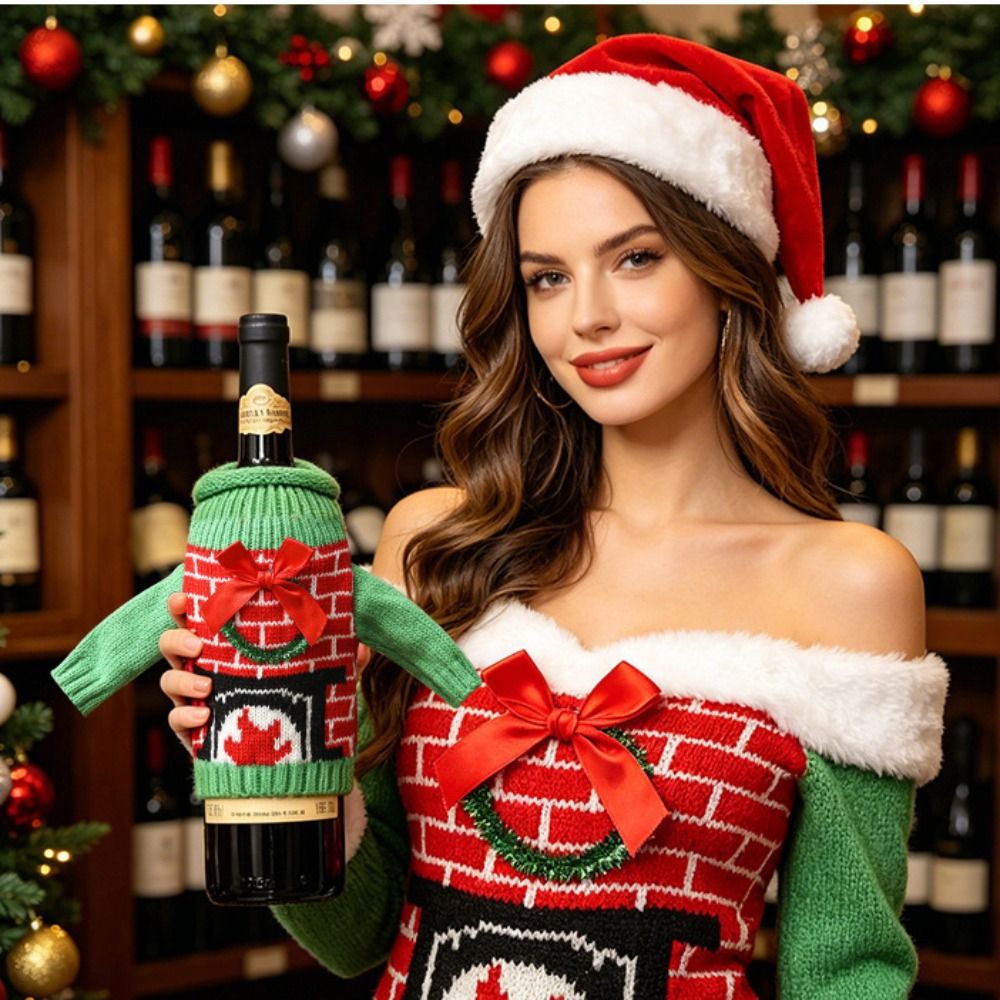 Elk Wine Bottle Cover Snowflak - Wine Beer Hat 评论和价格
