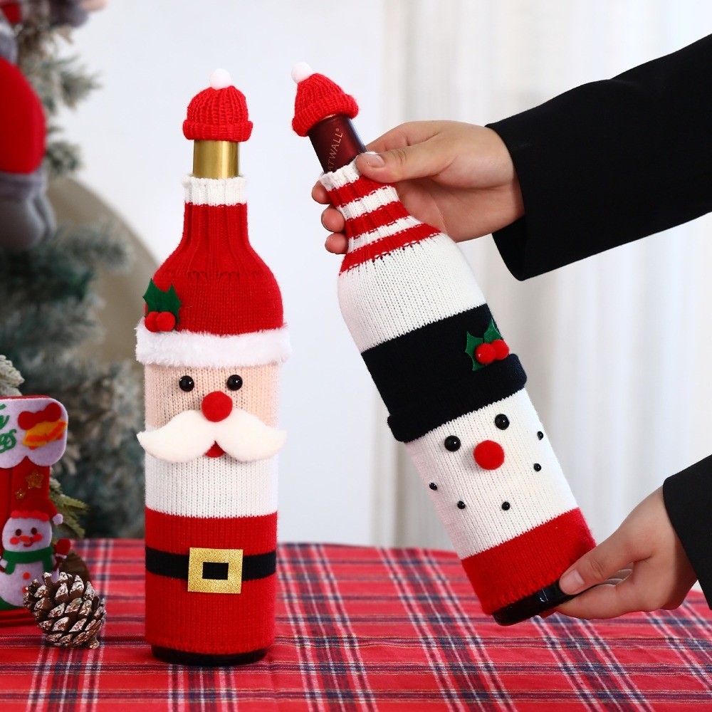 Knitted Wine Bottle Cover with - Wine Beer Hat 评论和价格