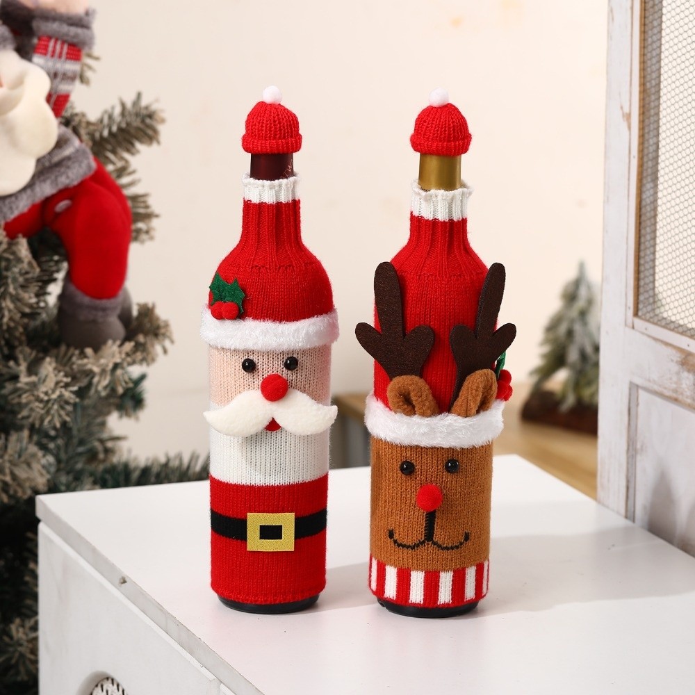 Knitted Wine Bottle Cover with - Wine Beer Hat 评论和价格