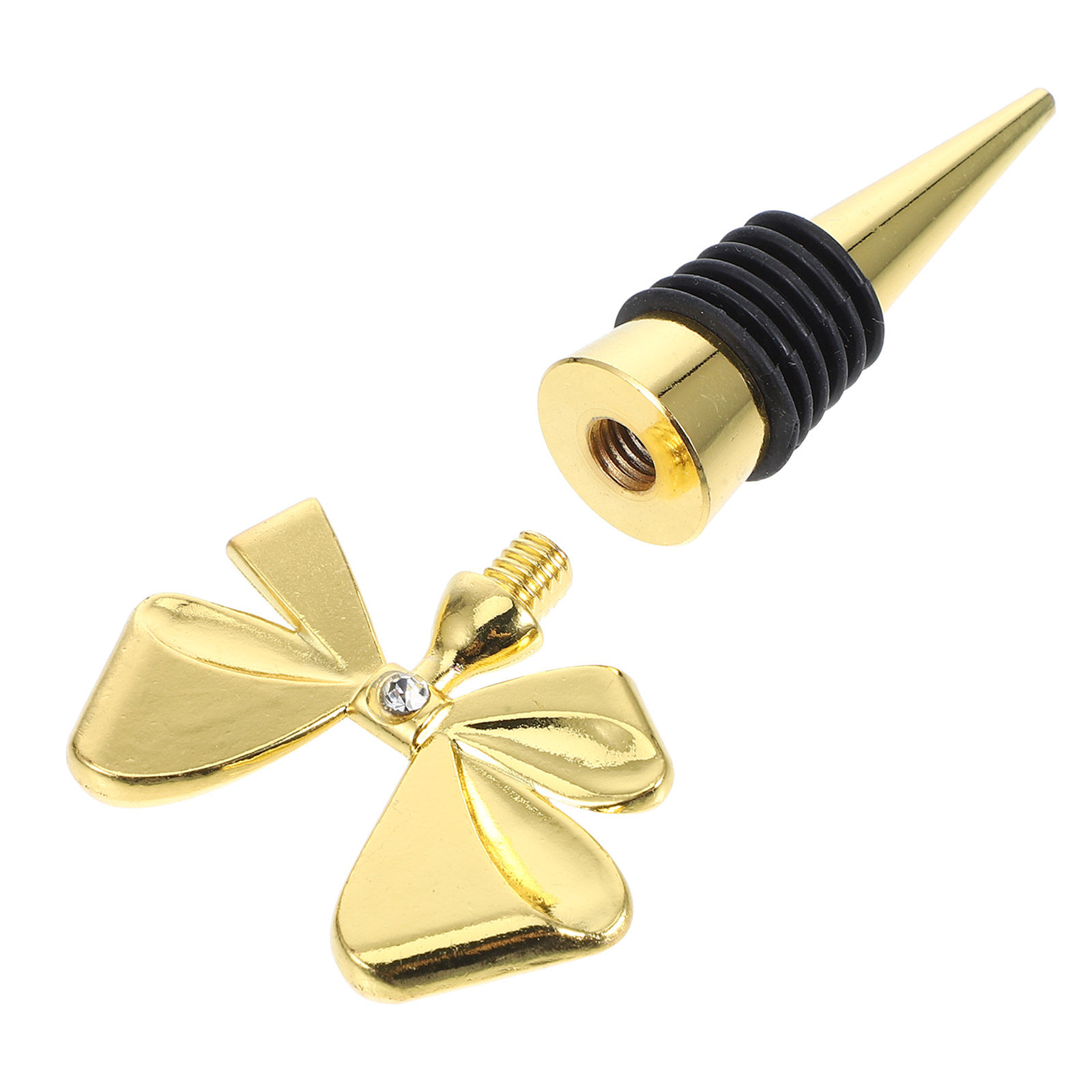 Gold Bowknot Wine Stopper Sili - Whisky Beer And Wine 评论和价格